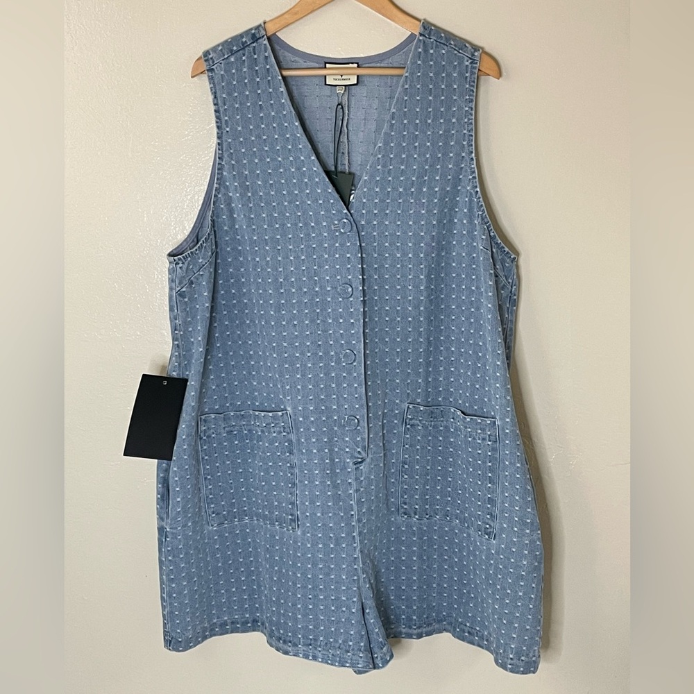 Tuckernuck women’s blue texture denim romper
